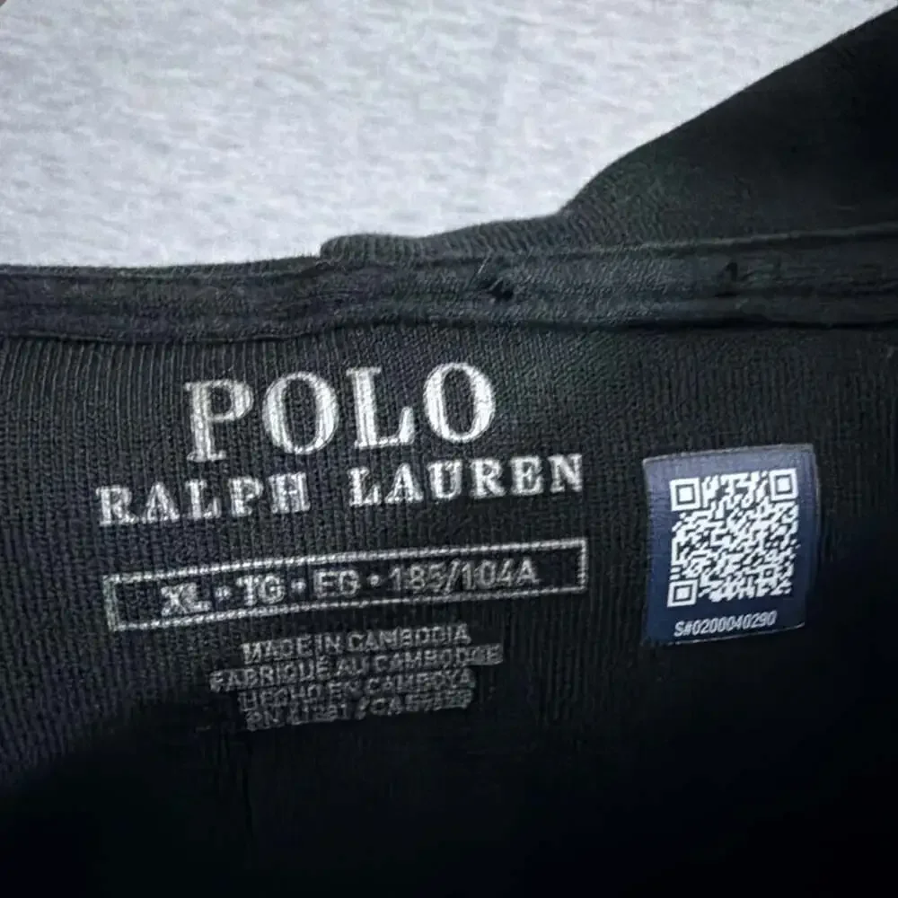 Polo Ralph Lauren Men's XL Black Double Knit Full Zip Hoodie Jacket With Pockets